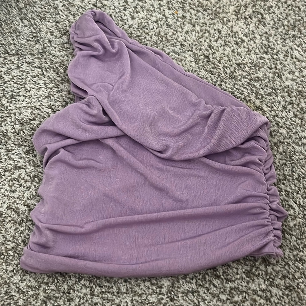 Purple one shoulder tank top
